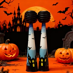 Halloween Paper Trumpet Holiday Party Decor Festive Props 2 Pack Air Horn Novelties Bat Graveyard Atmosphere Supplies