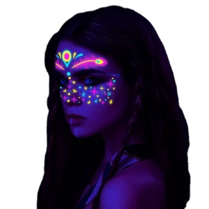 New Temporary Costume Party Neon Fluorescent Face Waterproof Festival Glow Tattoo Stickers