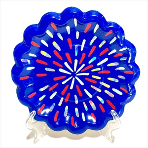 Biodegradable Firework-shaped Disposable Paper Plates for Wedding & Festival Parties-Food Grade Eco-Friendly Tableware