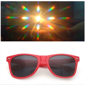 Grating Diffraction Glasses 3D Plastic ABS Modern Embossed Fireworks Party Special Effect Sunglasses