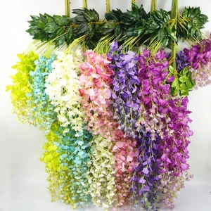12pck Artificial Flower Wedding Garland Silk Wisteria Vine Ratta Hanging Garland Flowers for Party Home Wedding Decorations