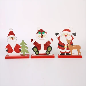 High Quality Eco-friendly Natural Color Wooden Christmas Ornaments for Deer Ornament Table Decoration Gifts Chiding