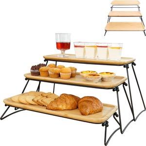 3 Tiered Tray Stand Party Serving Platters and Trays Three Tiered Tray Stand Serving Dishes For Parties