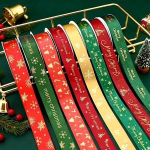 Xmas Polyester Satin Ribbon Red / Green for Crafts, Gifts, Christmas New Year Party Decoration