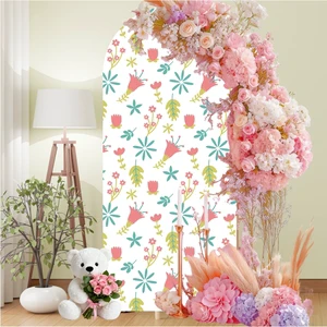 Custom Printed Eco-Friendly Matte Spandex Fitted Wedding Arch Covers For Top Backdrop Stand Photography Christmas Graduation