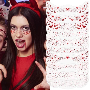 Custom Halloween Glitter Freckles Face Tattoos Gold Star Sparkle Stickers Cute Temporary Glow up Patches for Women & Kids