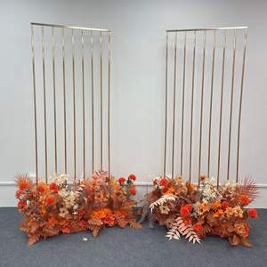 Wholesale Golden Wrought Iron Wedding Arch 6.56FT Metal Ceremony Backdrop Luxury Stage Customizable Aisle Decoration Event Props