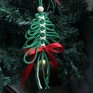 Handmade Woven Christmas Tree Ornaments Wholesale Christmas Atmosphere Hanging Decorations for Shop Window Christmas Display