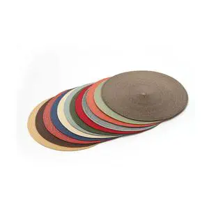 High Quality Classic Round Woven Eco-Friendly Plastic Recyclable Tableware Placemat Available in Various Colors-Wholesale PP