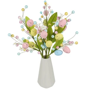 Easter Egg Branch Picks Artificial Spring Decorative Twigs Colorful Table Centerpiece for Home Party Indoor Ornament