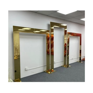 Electric Gold-plated Background Frame Wedding Iron Props Outdoor Wedding Decoration Backdrop Stainless Steel Shelf