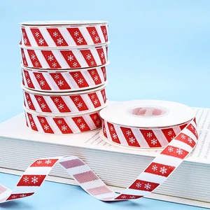 Grosgrain Ribbon Christmas 24H Sample Service Custom Printed Ribbon Festive Decorations Ribbons for Gift Wrap
