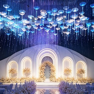 Garden Lights IP65 Waterproof LED Fiber Optic Jellyfish Pendant 6W RGB Colorful DIY for Outdoor Landscape Firework Lighting