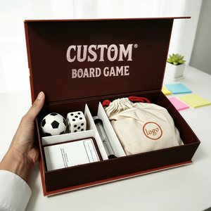 Customized Family Party Tabletop Board Game Gift Box OEM Printed Board Game Set With Dice Soccer Ball Timer Card Storage Bag