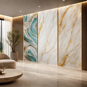 Waterproof High Glossy PVC UV Marble Sheet Interior Decoration Wall Panel Board Fireproof Alternative Marble Wall Cladding