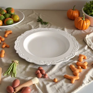 6.5/10 Inch Wedding Birthday Party Tableware Supplies Disposable Plastic Dinner Plates