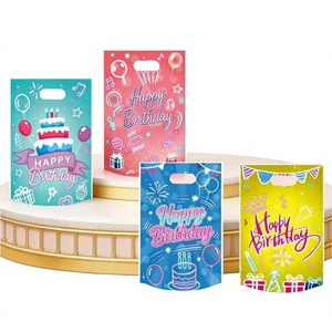 Birthday Gift Bag Kids Birthday Goodie Candy Bag PVC Favor Bag for Birthday Celebration Baby Shower Party Decoration Supplies