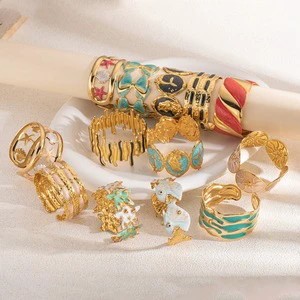 Go Party New Personalized Electroplated Geometric Stainless Steel Irregular Luxury Simple Open Bracelet Wholesale