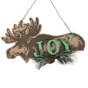 Factory Wholesale Wooden Christmas Elk Ornaments JOY Hanging Ornaments.