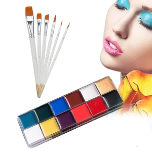 12 Color Professional Halloween Party Face Body Painting Body Paint Oil Face Painting With Brush
