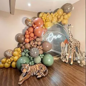 Birthday Wedding Party Baby Shower Christmas Decoration Latex Balloon Garland Wreath Set Animal Theme Leopard Print