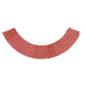 Wholesale Red Boa Christmas Stand Band with Scallop Polka Dot Digital Print Art & Boa Trim Printed Stripes Holiday Made in China