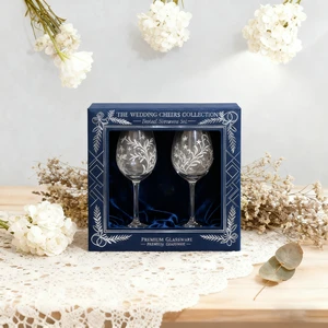 Wholesale Custom Logo Creative Fashionable Transparent Elegant Luxury Hand Blown Crystal Wine Glasses Set for Party Wedding