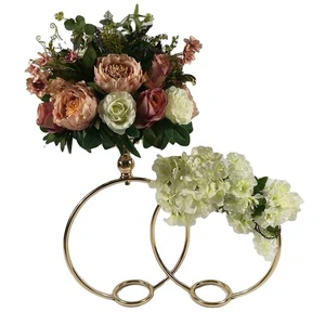 Wedding Table Ring Centerpiece Flower Stand Gold Iron