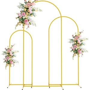 7.2FT Golden Iron Arch Stand for Weddings and Birthdays Flower and Balloon Background Decoration for Party Events