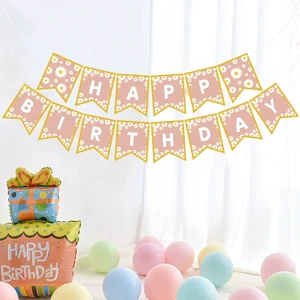 LEMON Daisy Birthday Party Decorations Banner Flag Decor Bandera Happy Birthday Banner Birthday Party Supplies
