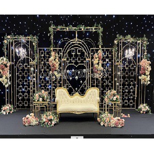 Deluxe Heart-Shape Designer Metal Candle Wall for Wedding Stages Diamond Wedding Decor Candle Wall Stage Factory Price