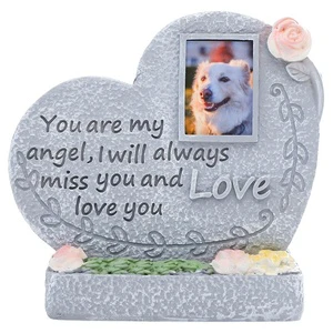 Weatherproof Resin Pet Tombstone Grave Marker For Outdoor Yard Small Animal Dog Cat Funeral Memorial Garden Monument