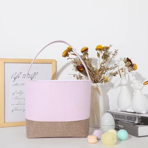 Factory Hot Sale New Halloween Gift Basket Cute Cotton Storage Bucket Handheld Easter Bucket