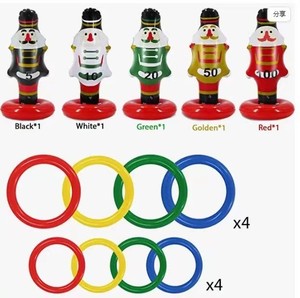 Kids Inflatable Ring Toss Christmas Party Game Set Lightweight Fun Interactive Holiday Toy for Celebration and Gifts