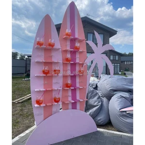 派对用品生日儿童派对婴儿展示冲浪板香槟背景墙壁装饰