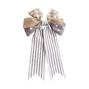 Customized Christmas Burlap Wired Edge Ribbon for Wreath Craft Project Decoration Christmas Ornament Bow