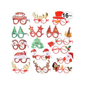 Cheap Custom 16pcs Set Plastic Funny Party Wear Christmas Glasses HPC-6002