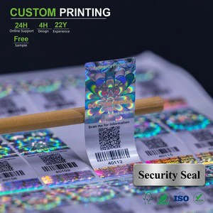 Security Eco-Friendly Durable Holographic Label Sticker Roll Laser Rainbow 3D Hologram Anti-Counterfeit Waterproof Verified