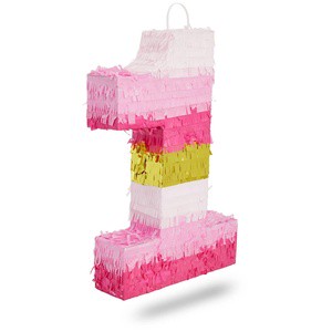 DAMAI Colorful Number Pinata Valentine's Day Birthday Party Tassels Craft Paper Game Props Pink Candy Toys Decorations