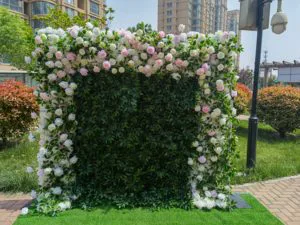 High Quality Rose Odorless Feel Real Gift Background Decoration Artificial Flower Wall wedding decoration greenery plant wall