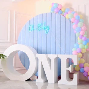 2026 WOWORK Custom Stand up 3D Happy Birthday Metal Iron Number One Letter Table for Birthday Baby Shower Decoration