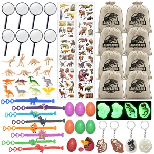 64 Pcs Dinosaur Party Favors for Kids,Dino Birthday Toys Goodie Bag Stuffers, Dinosaur Themed Party Supplies for Boys & Girls