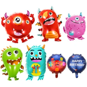 Cartoon Alien Foil Balloons Novelty Virus Shape for Children Birthday