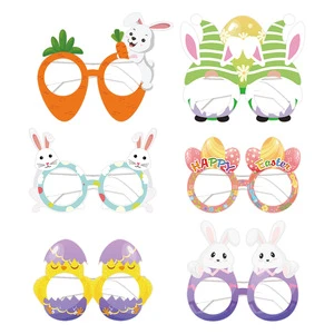 2023 Easter Party Easter Paper Egg Rabbit 6pcs/bag Glasses for Easter Decoration 2023 Supplies