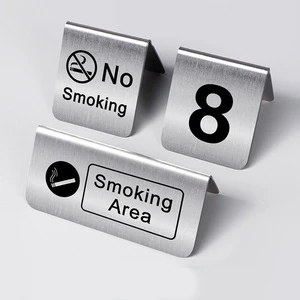 Stainless Steel Table Numbers No Smoking Reserved Stands Place Cards & Table Markings