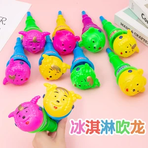 Ice Cream Blowing Dragon Whistle For Kids Birthday Party Novelty Toy PP Material Cartoon Design