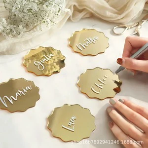 Wavy Acrylic Blank Table Number Cards Seating Cards for Weddings Gatherings Birthday Parties DIY Place Cards Name Tags