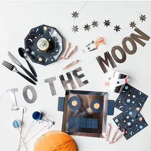 Animal Robot Boy Party Supplies Paper Plate Paper Cup Tableware Factory Customized Design Party Plate Set