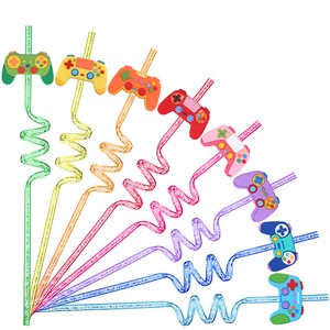 Newly Arrived Customizable PVC Glitter Spiral Straw Waterproof Party Game Controller Custom Color Logo-Christmas Supplies