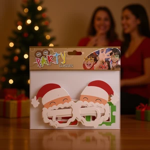 Party Glasses Santa Claus Design 3 Pack For Holiday Festive Events